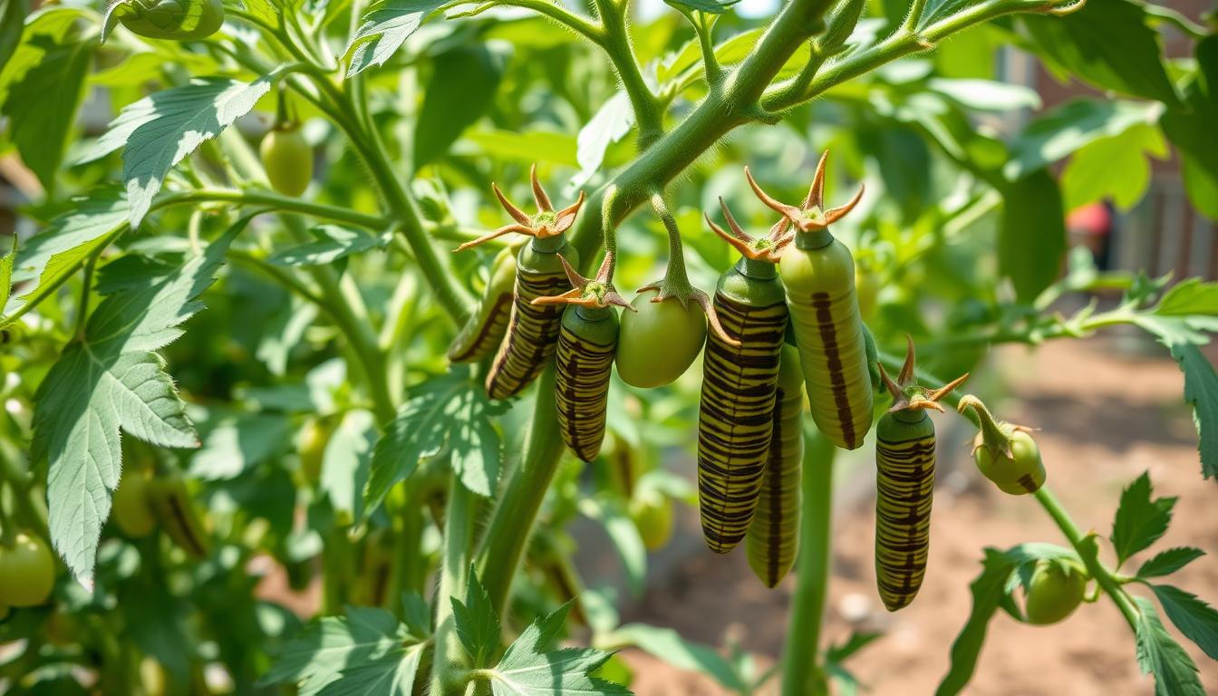 Tomato hornworms appearing suddenly.